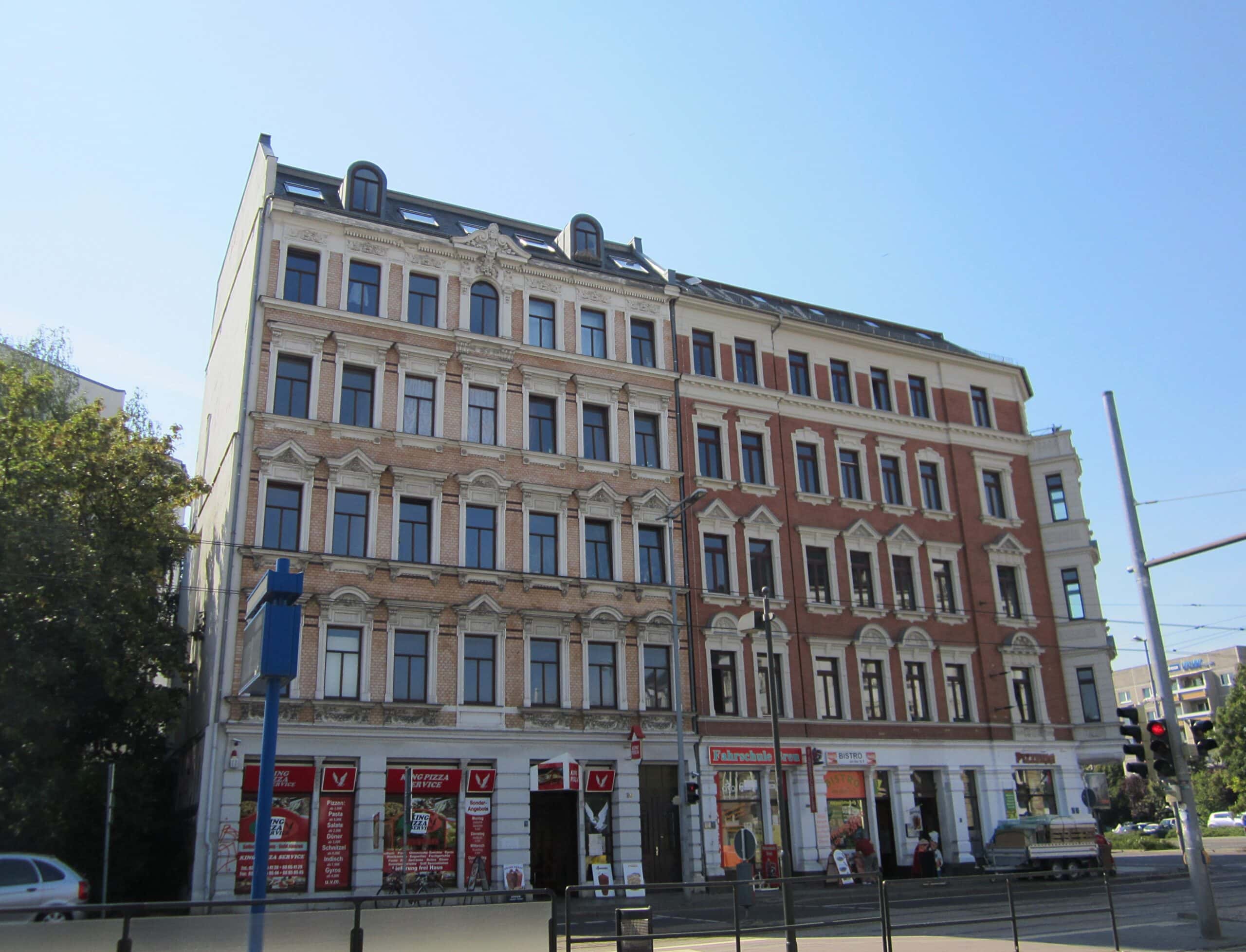 Dresdner Straße in Leipzig-Reudnitz, Gründerzeit-Fassaden